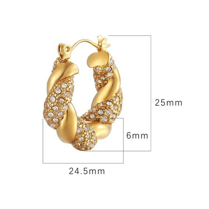 Zircon earrings retro temperament earrings versatile simple earrings Amazon hot sale