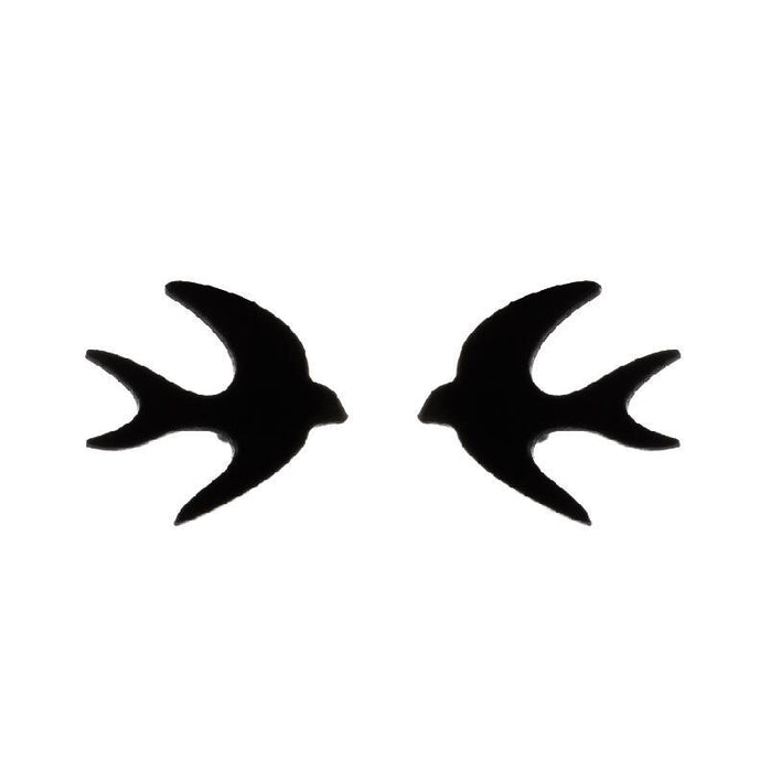 Cat, bird, butterfly earrings, cross-border new stainless steel small animal asymmetrical spaceship earrings wholesale