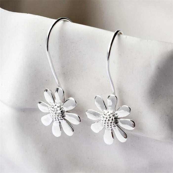 Daisy Ear Hooks Zircon Flower Earrings