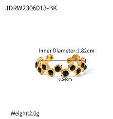 Stainless Steel Black Onyx Natural Stone Ring