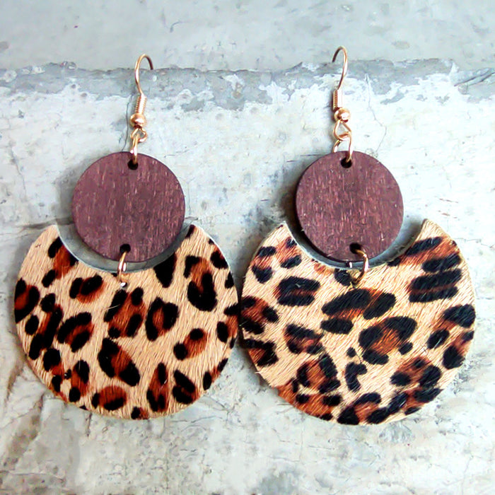 Wooden round earrings