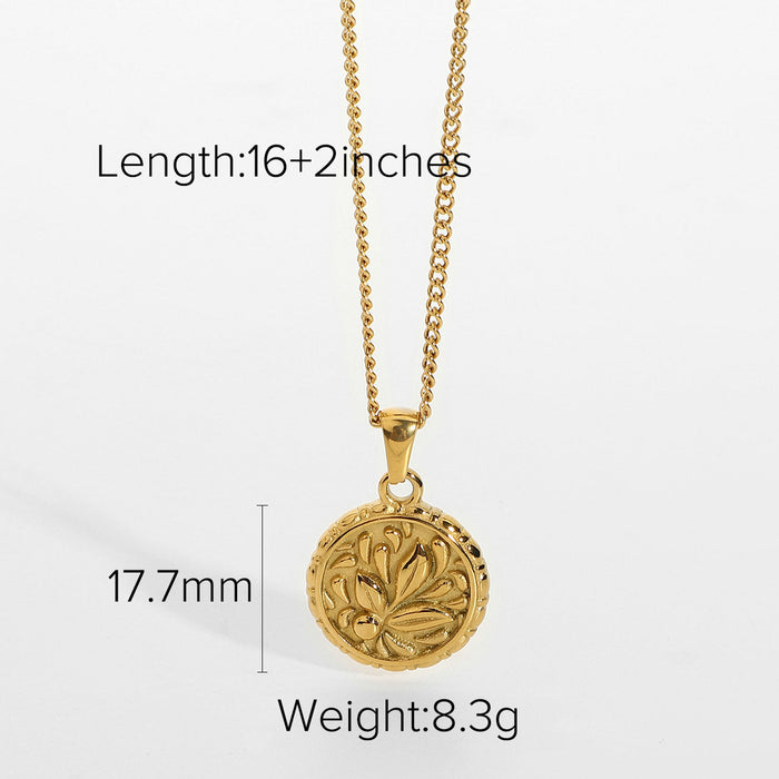 Stainless Steel Gold Plated Tarot Necklace - wallojewerly 