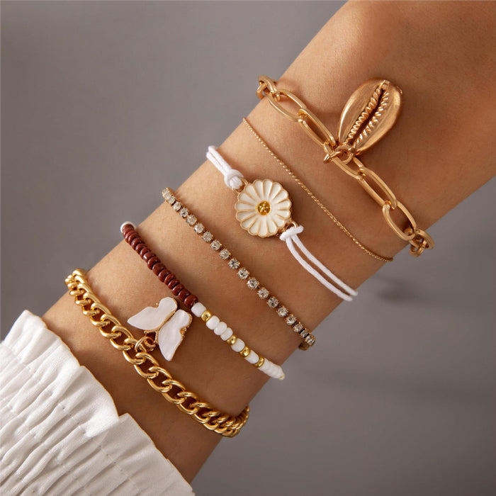 Love Star and Moon Bracelet Set – Simple Six-Piece Jewelry