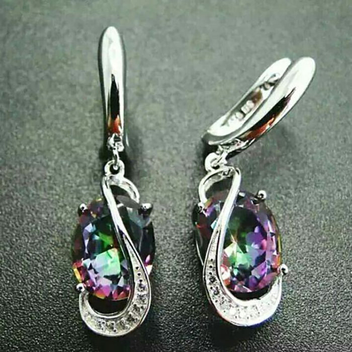 Colored stone earrings medium and long style earrings