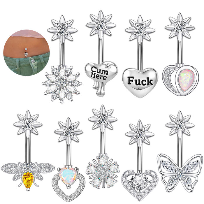 Flower Stainless Steel Curved Barbells for Nave - wallojewerly 