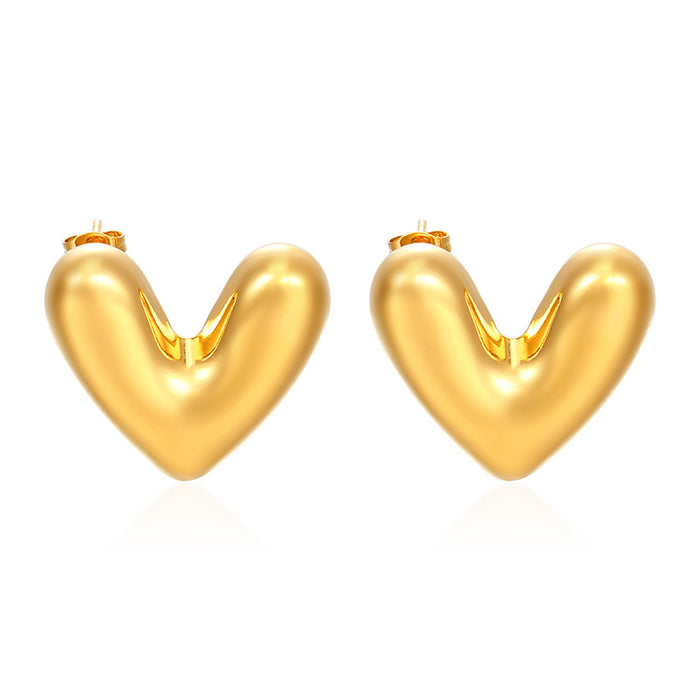 Women's hollow heart earrings 18K gold-plated earrings