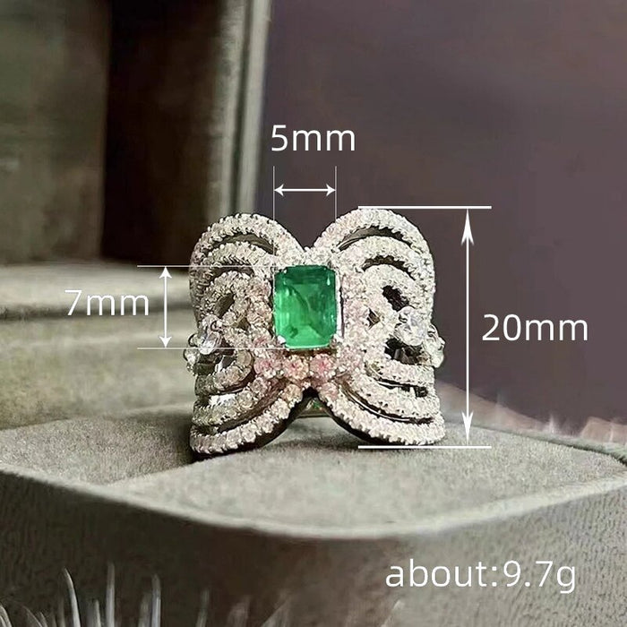 High-grade light luxury ring hollow design index finger ring ladies temperament ring