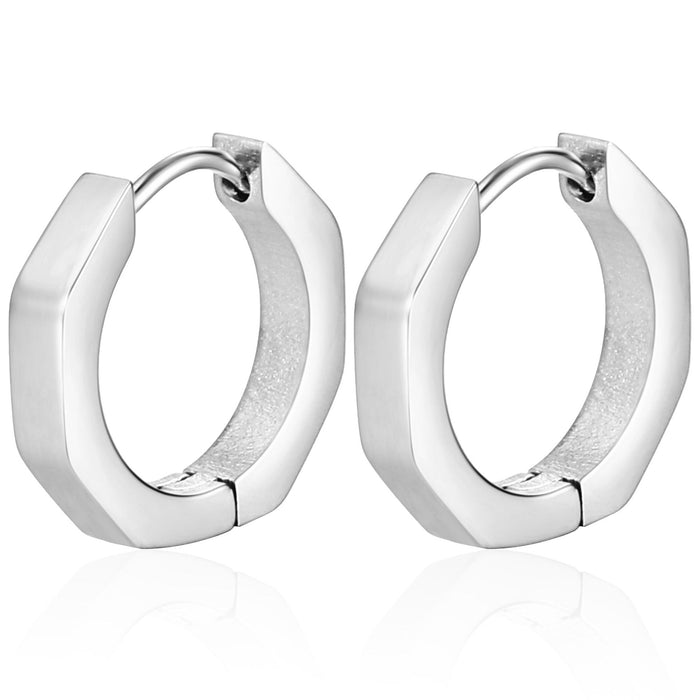 Gold geometric stainless steel earrings for men and women titanium steel hand-polished earrings