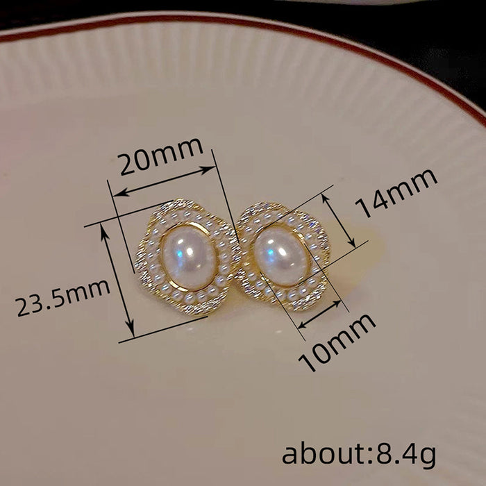 Imitation pearl earrings high-end temperament retro earrings