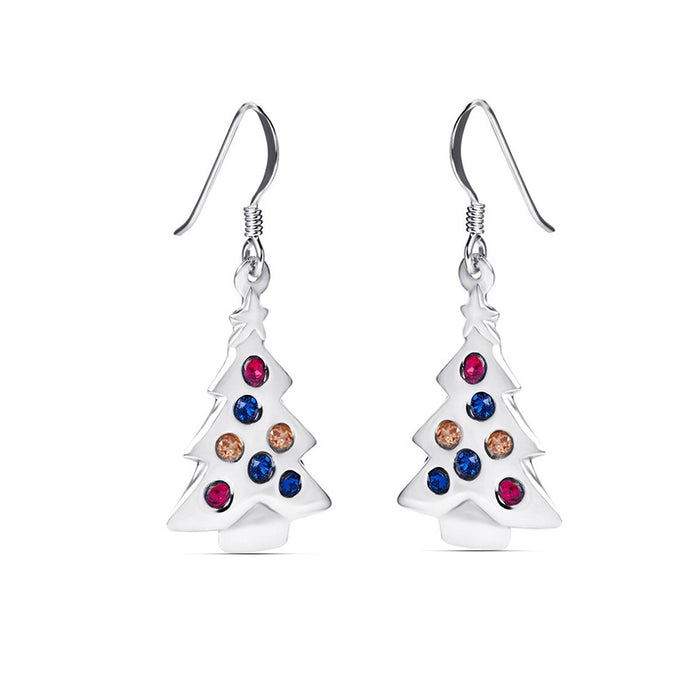 Colorful Christmas tree earrings