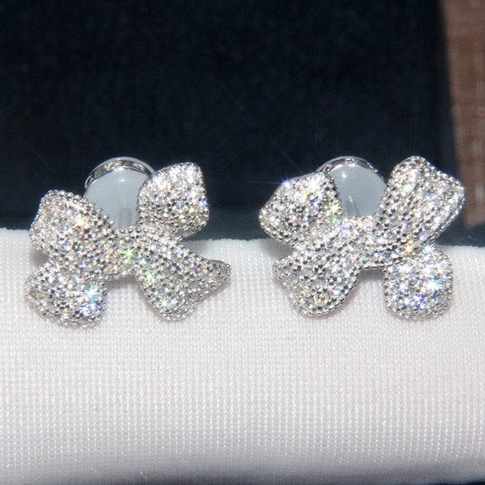 Chanel style bow earrings light luxury high-end earrings