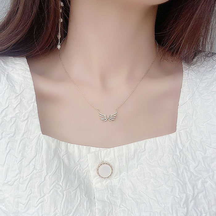 Angel Wing Pendant Diamond Women's Clavicle Necklace