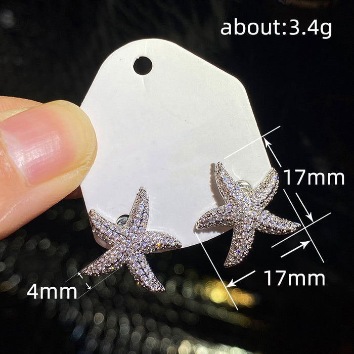 Pendientes de estrella de mar Lindos pendientes estilo océano europeo y americano