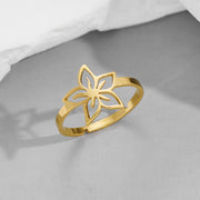 Forest plum blossom ring, Korean stainless steel flower open ring wholesale - wallojewerly 