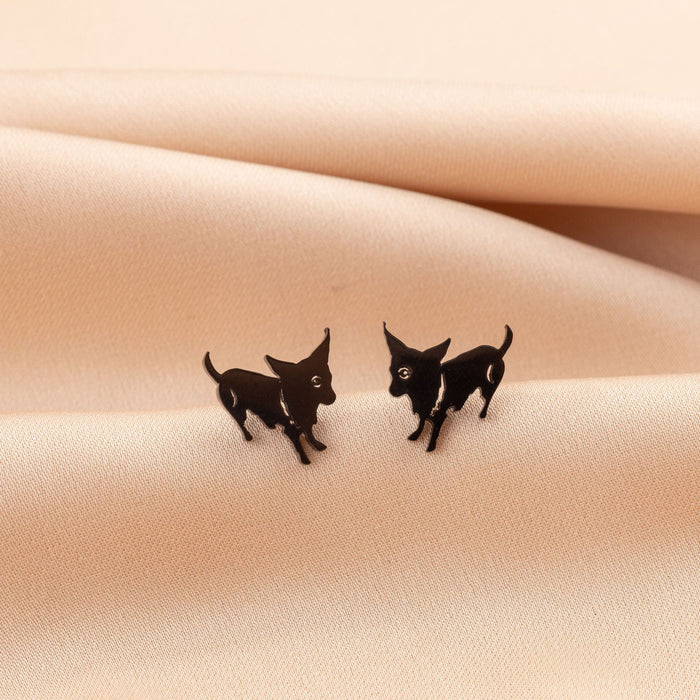 Dog Zodiac Stainless Steel Stud Earrings - Adorable and Playful Animal Jewelry