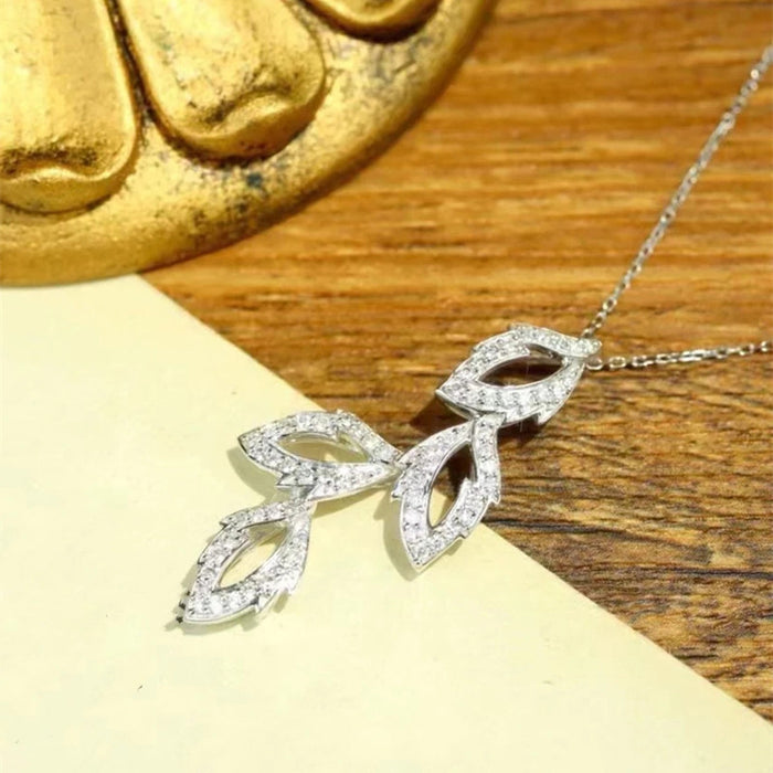 Leaf pendant all-match jewelry retro long necklace for women
