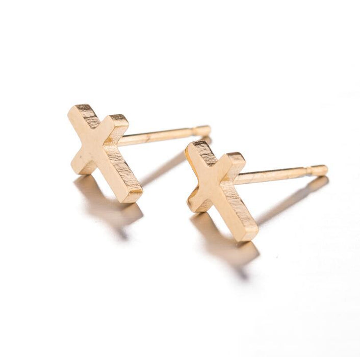 Cross earrings, Japanese and Korean trendy punk ins style women's retro simple earrings couple earrings wholesale