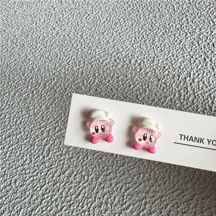 Japanese and Korean cute earrings | 925 silver needle creative cartoon style ear clip earrings