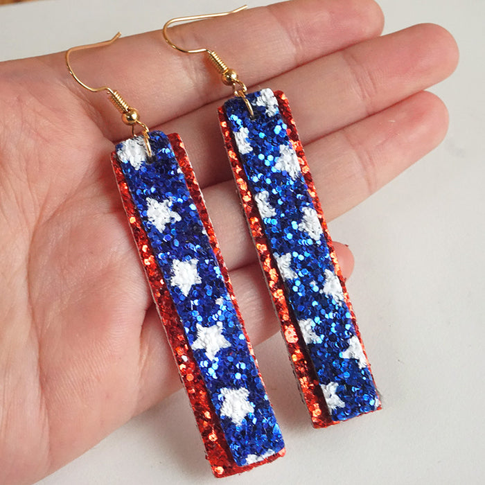 American Flag Star Earrings in Red, White, and Blue for Independence Day