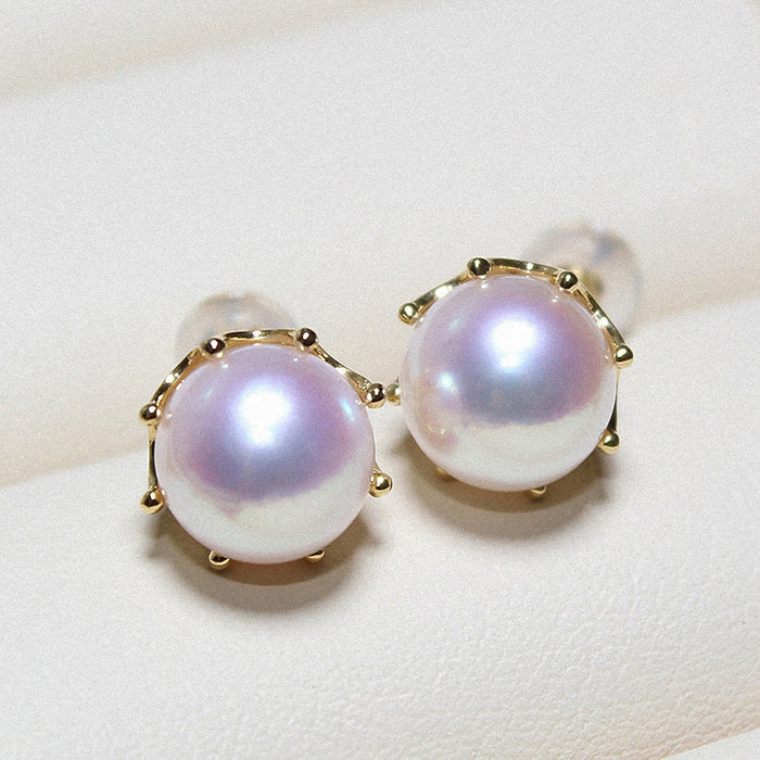 Minimalist imitation pearl earrings round vintage earrings