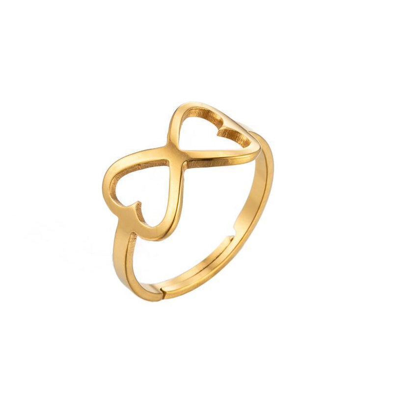 Anillo de amor geométrico, estilo retro frío japonés y coreano, una flecha a través del anillo del corazón al por mayor