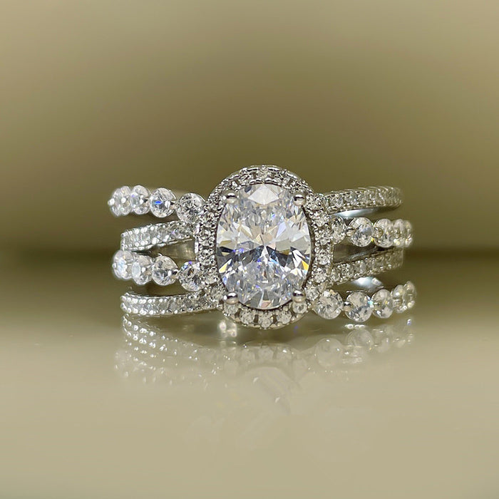 Light luxury oval ring for women niche high-end ring