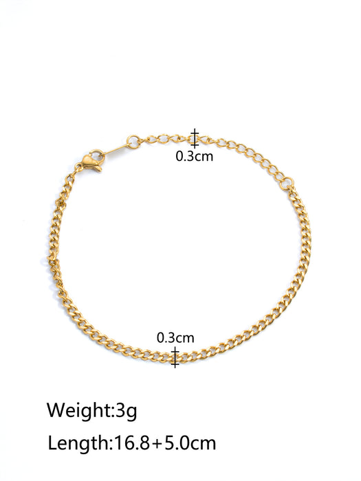 18K gold plated stainless steel double layer Cuban chain snake chain bracelet