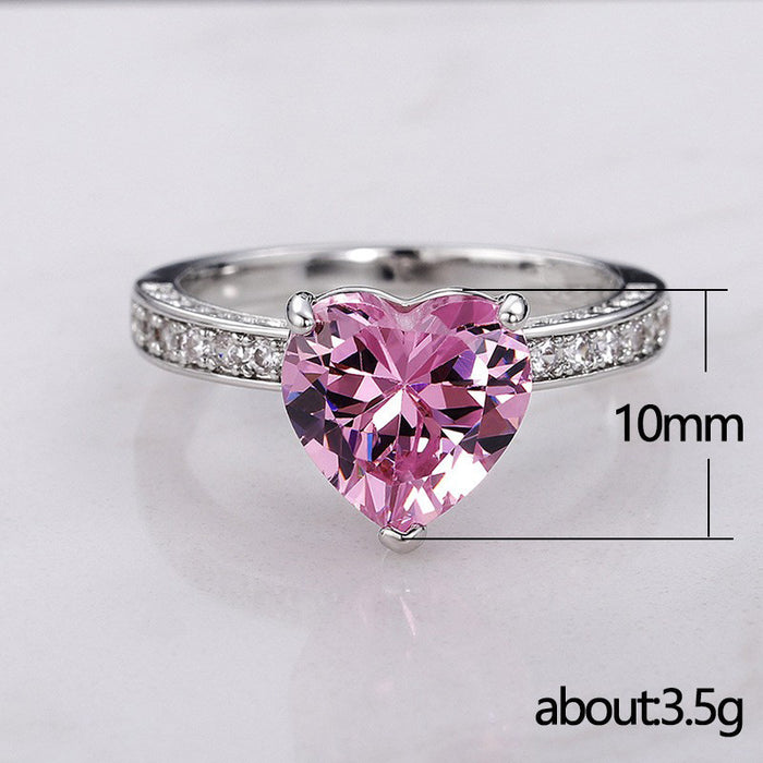 AAA Heart Shape Pink Diamond Engagement Ring