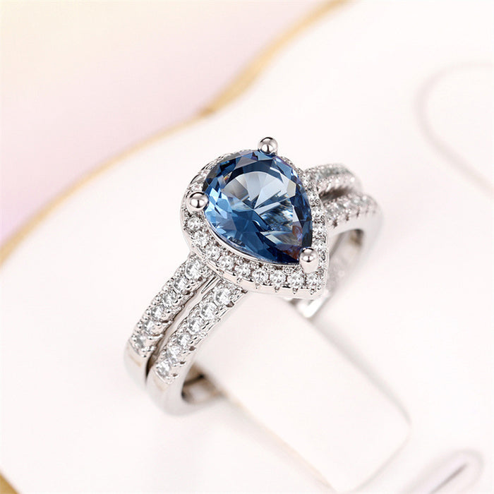 Love zircon ring Valentine's Day heart-shaped ring