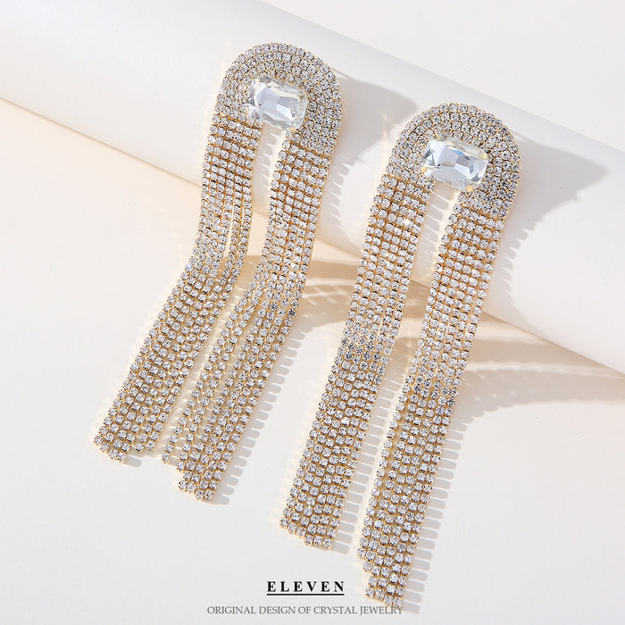 Luxury Micro Inlay Zircon Earrings - S925 Silver Tassel Dangles for a Sophisticated Look