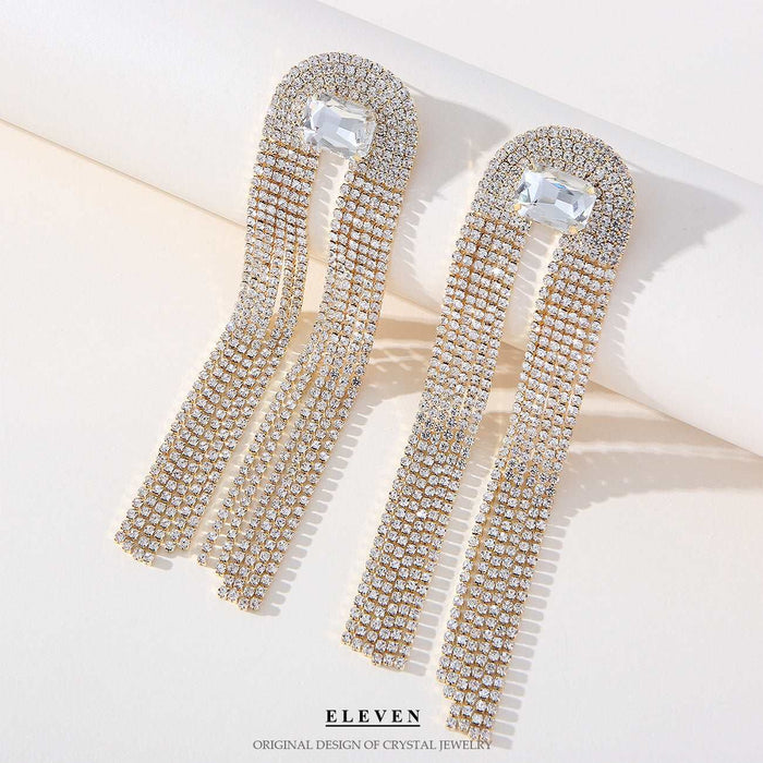 S925 silver needle white micro-paved rhinestone earrings