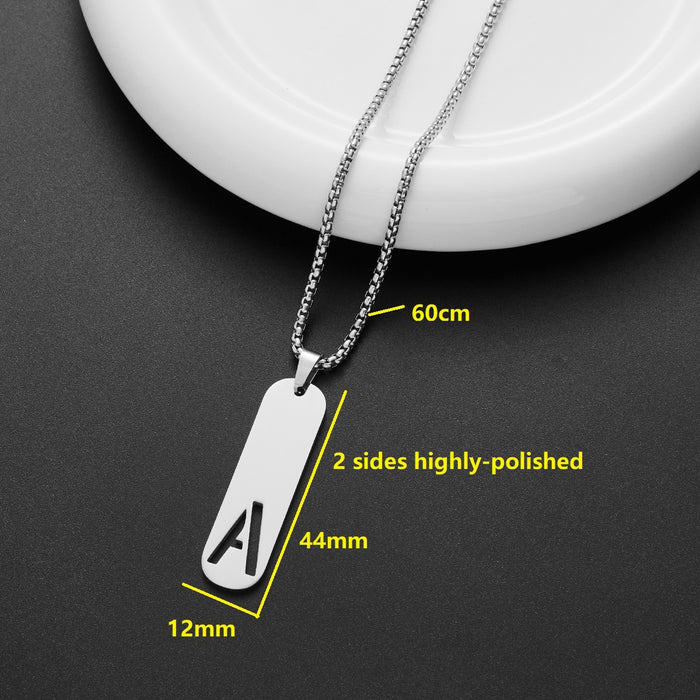 Military brand pendant necklace, European and American independent station stainless steel punk hip-hop English letter all-match chain wholesale