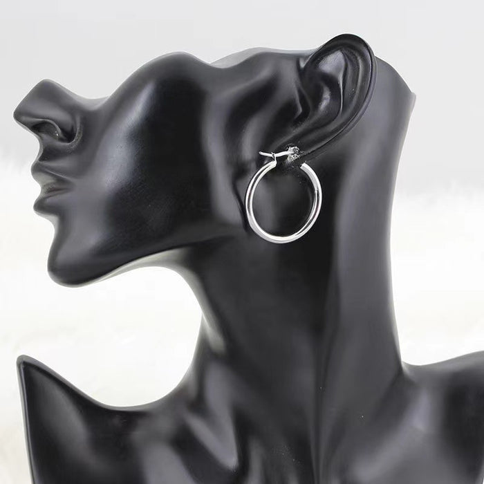 Electroplated 18K stainless steel U-shaped earrings with simple and exaggerated design