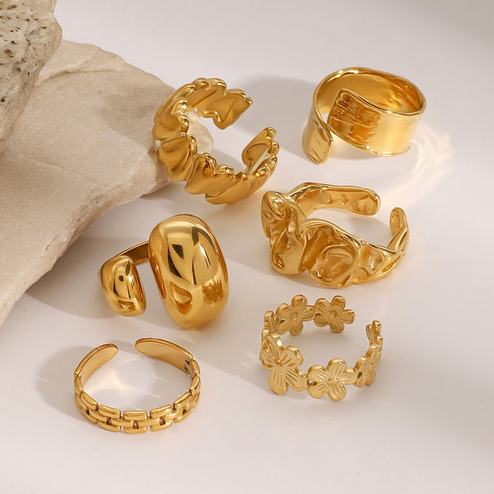 Stainless steel retro heart ring