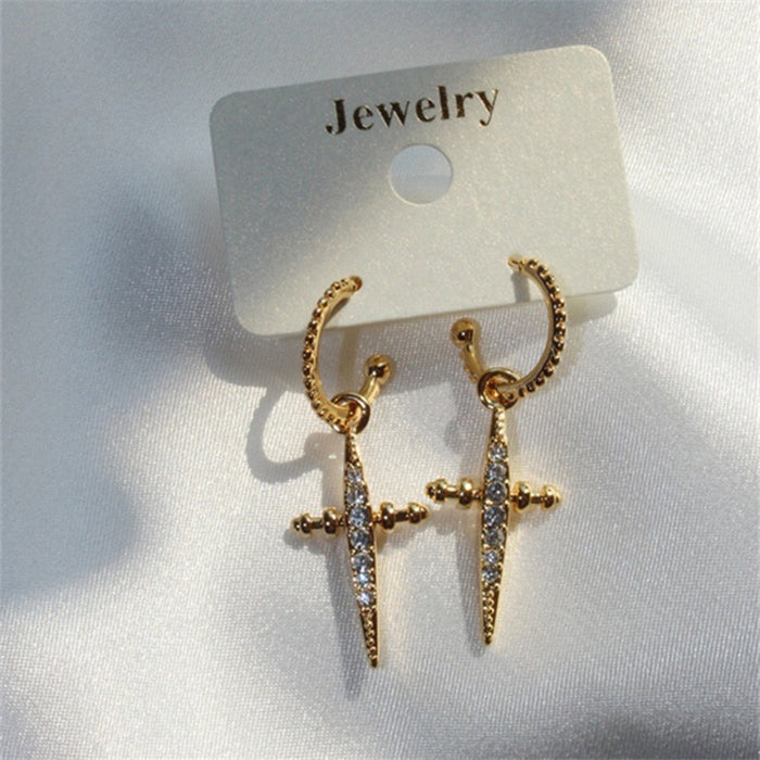 Zircon cross earrings for women