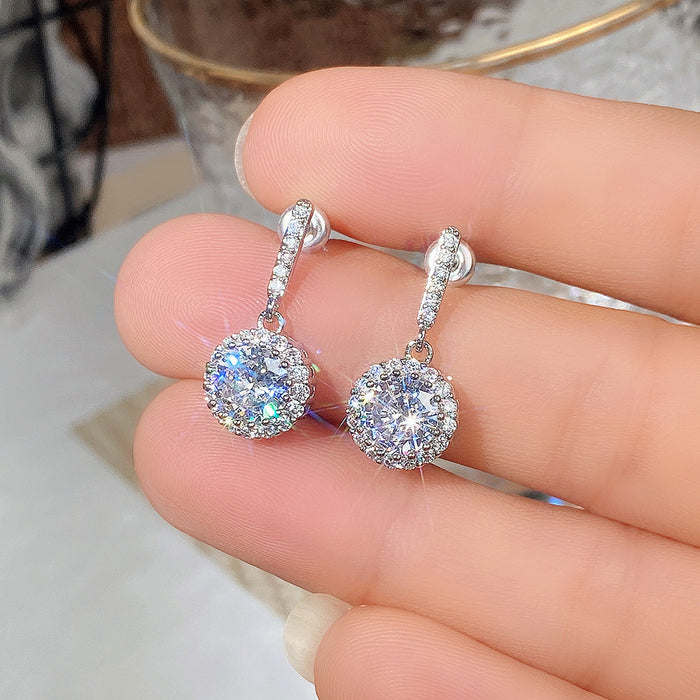 Geometric round zircon earrings fashion earrings for women