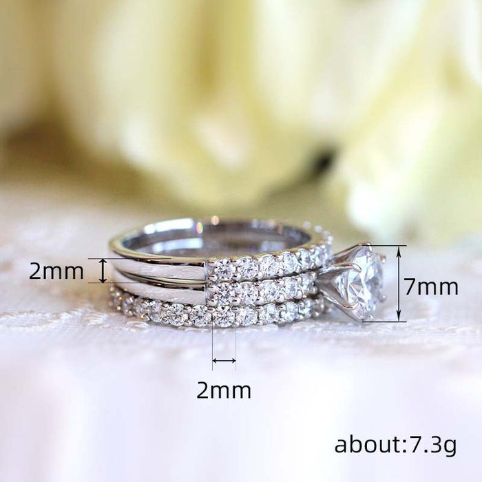 women's simple pinky ring with three diamonds wedding ring