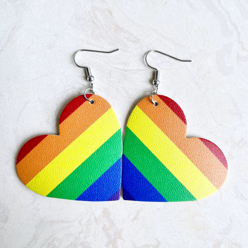 Colorful Stripe Leather Earrings for  and Instagram