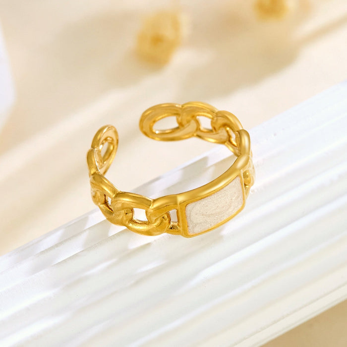 Wholesale 18K gold-plated stainless steel irregular geometric drip rings