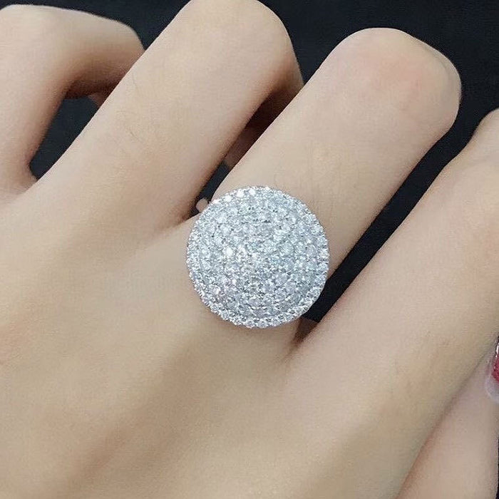 Anillo de disco de diamante completo con circonita AAA anillo de alta calidad