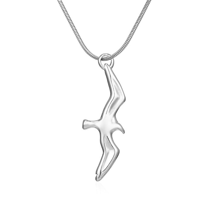 Seagull Pendant Necklace, Stainless Steel Vintage Clavicle Chain Jewelry