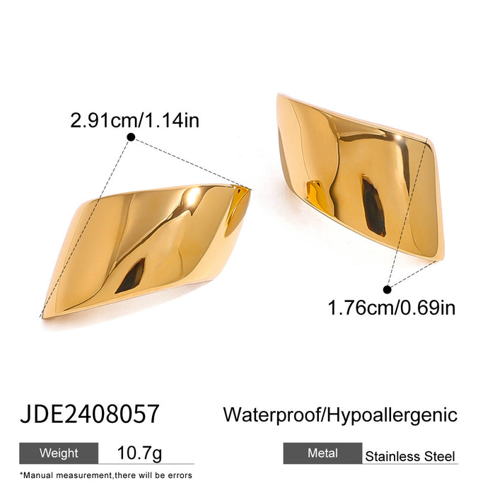 18k gold plated geometric earrings, versatile and simple commuting style