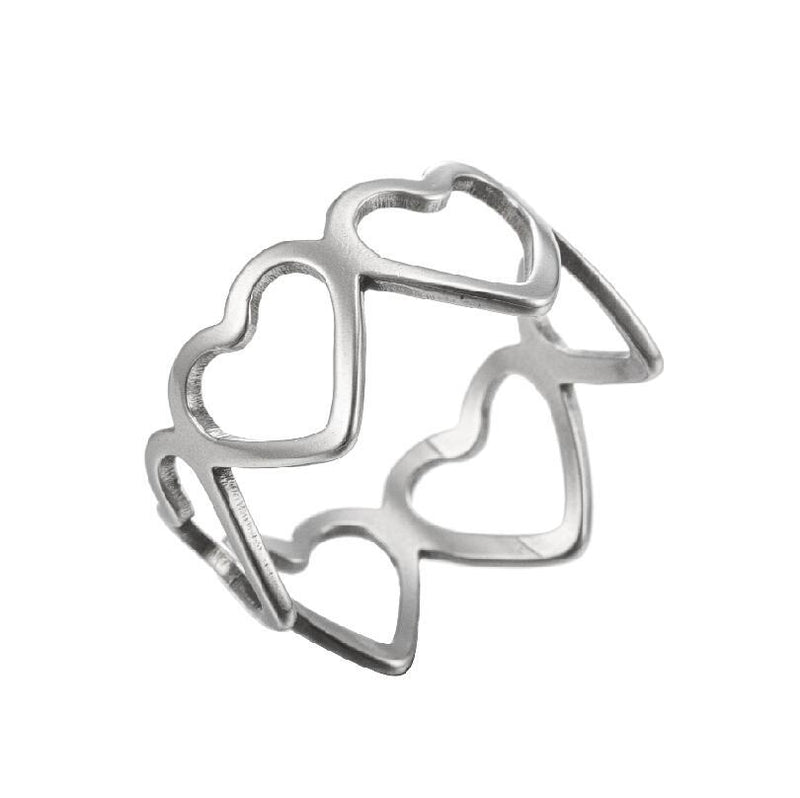Anillos huecos de amor, venta al por mayor de anillos simples abiertos de acero inoxidable para mujer