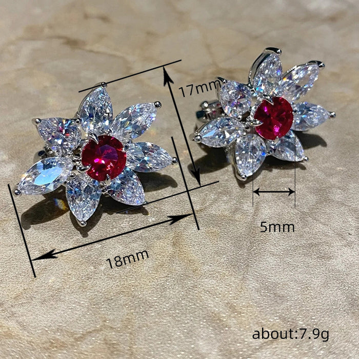 Ancient Century European and American Light Luxury Earrings Water Drop Petal Earrings