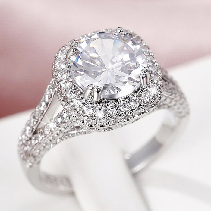 Square bezel diamond engagement ring