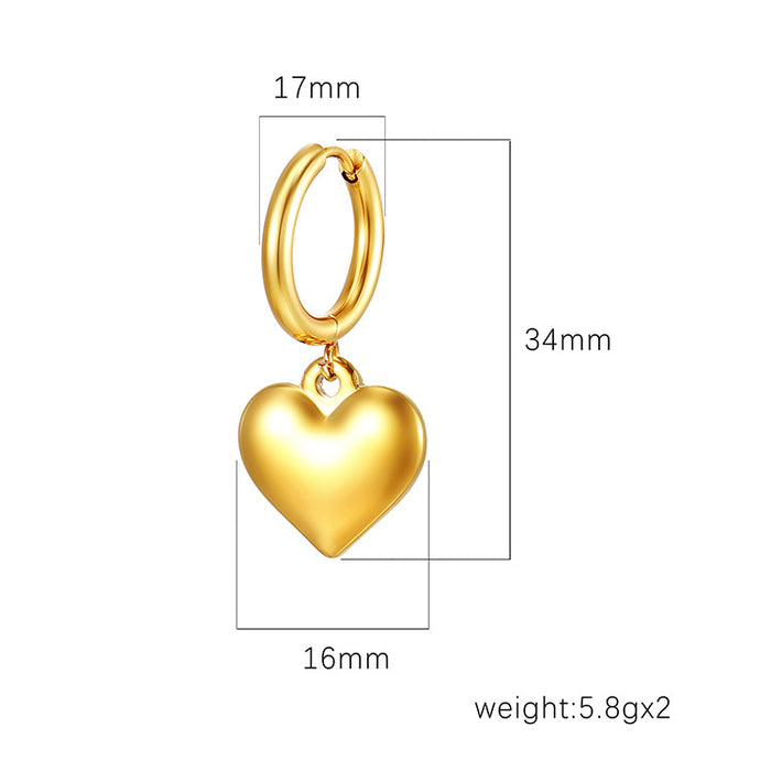 Pendientes vintage de acero inoxidable con incrustaciones de joyas redondas para mujer, pendientes ligeros de lujo