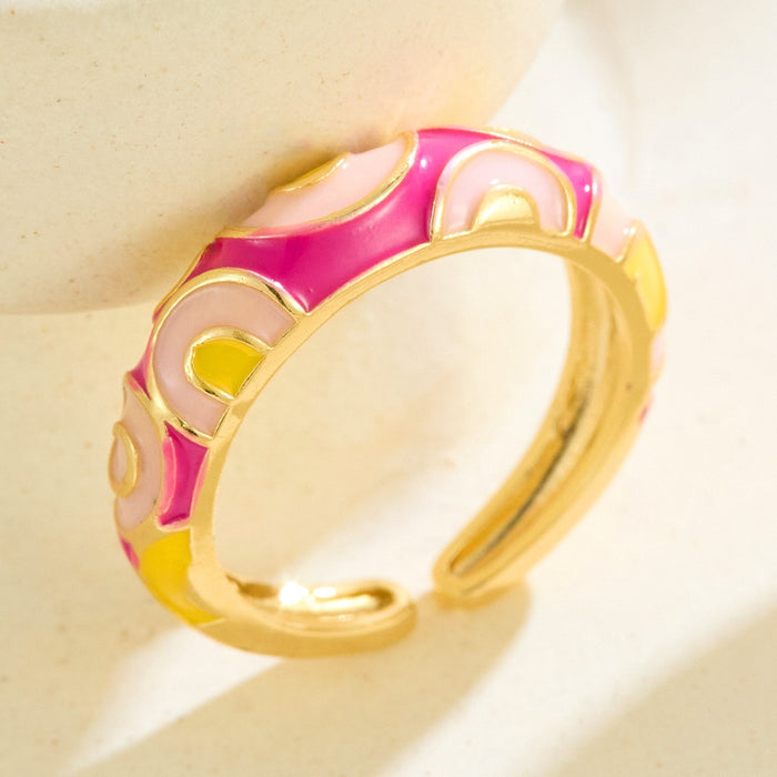 Wholesale colorful enamel leopard print rings