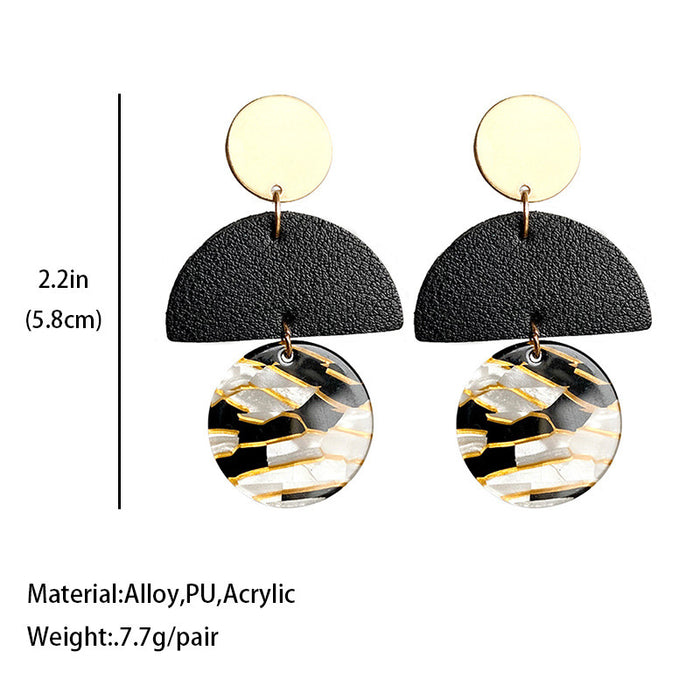 Printed acrylic splicing earrings