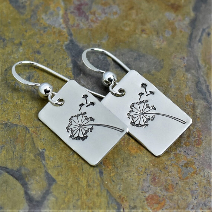 Rectangular dandelion ear hooks simple retro earrings