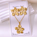Wholesale 304 stainless steel hydraulic gold-plated earrings and necklace sets - wallojewerly 